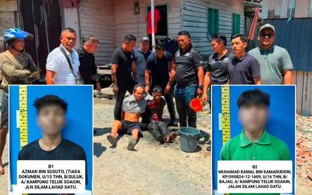 Enam suspek termasuk tiga remaja diberkas, selesai beberapa kes jenayah di Lahad Datu