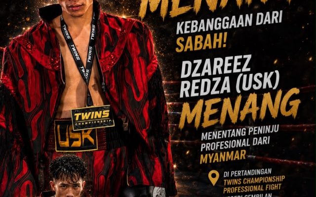 Dzareez Redza tumbangkan peninju Myanmar, Sabah kembali gegar gelanggang profesional