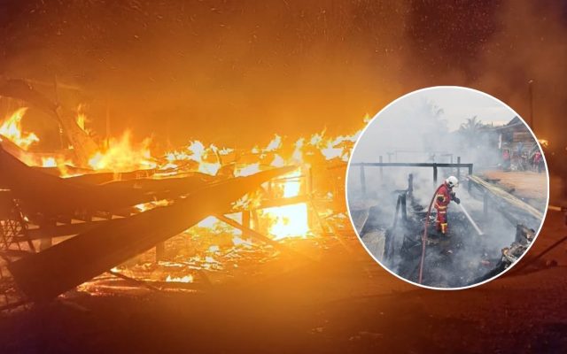 Lelaki rentung, rumah dan kedai musnah dalam kebakaran di Sandakan