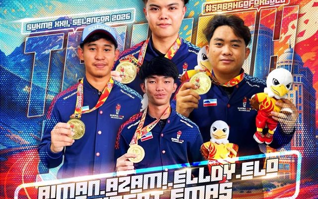 Sabah rangkul emas Boling Padang Men Triples