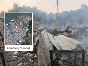 Dua kanak-kanak rentung, seorang masih hilang dalam kebakaran 200 rumah atas air