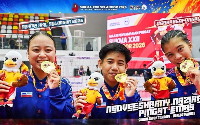 Sabah sapu bersih tiga emas sepak takraw