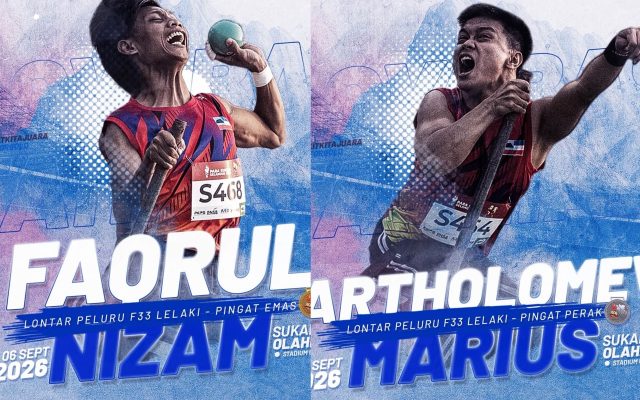 Sabah kuasai podium Lontar Peluru F33, raih emas dan perak