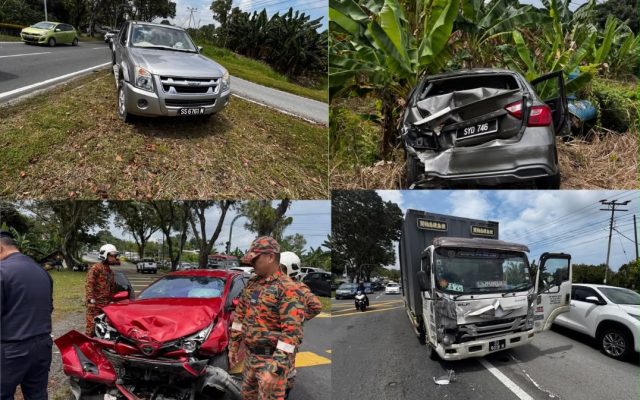 Tiga parah, enam cedera dalam nahas empat kenderaan di Sandakan
