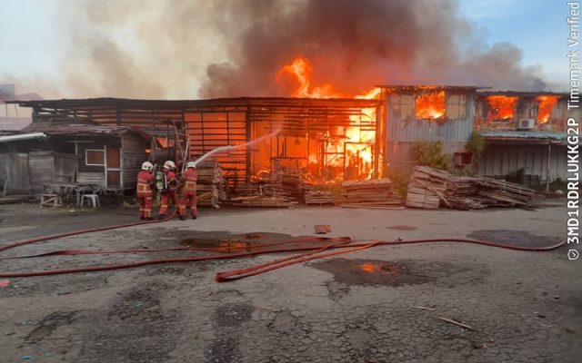 90 peratus rumah terbakar di Kampung Damai, Kota Marudu