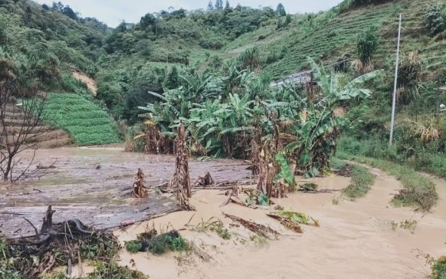 Tanah runtuh jejaskan beranda Nikie Villa di Kundasang