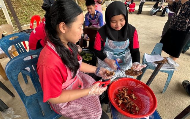 UMS bimbing pelajar SMK Bongkol hasilkan baja kompos daripada sisa dapur